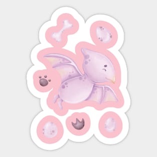 baby dinosaur pink Sticker